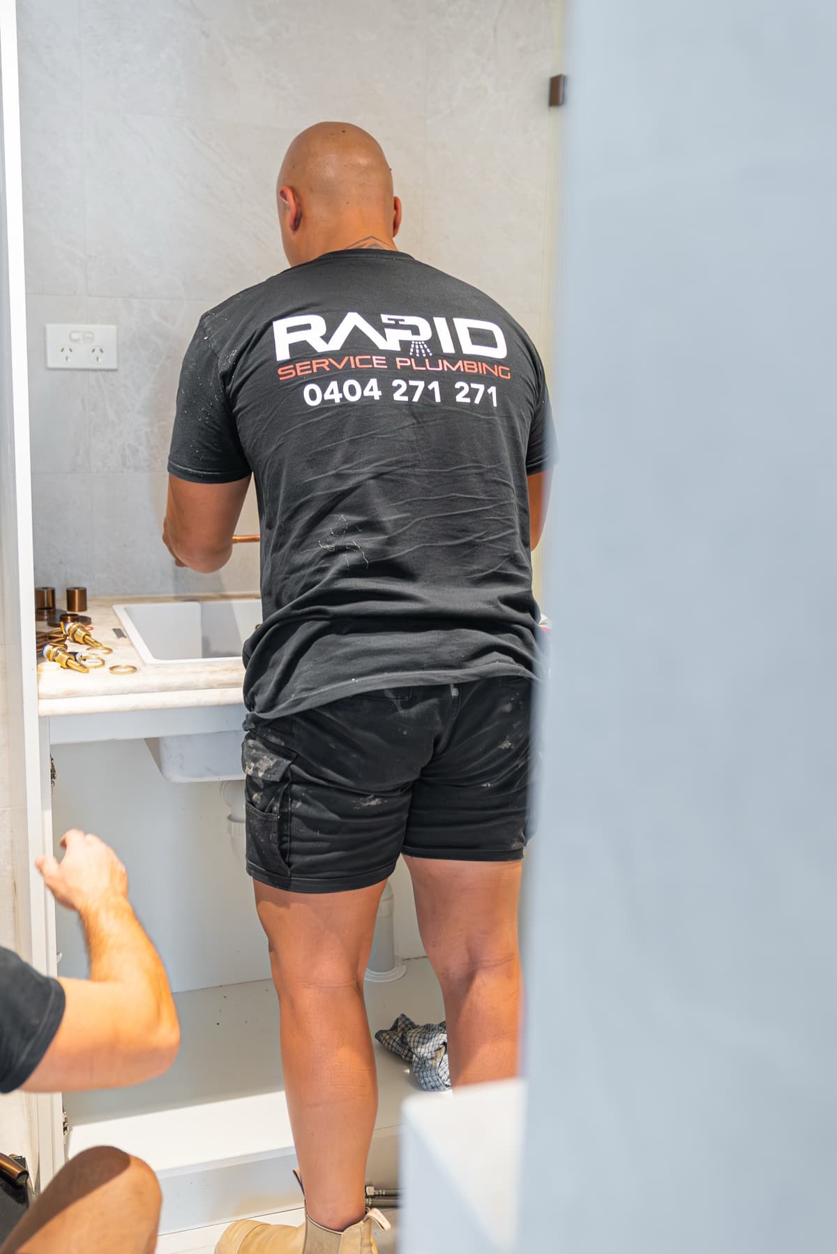 Bathroom plumbing installation